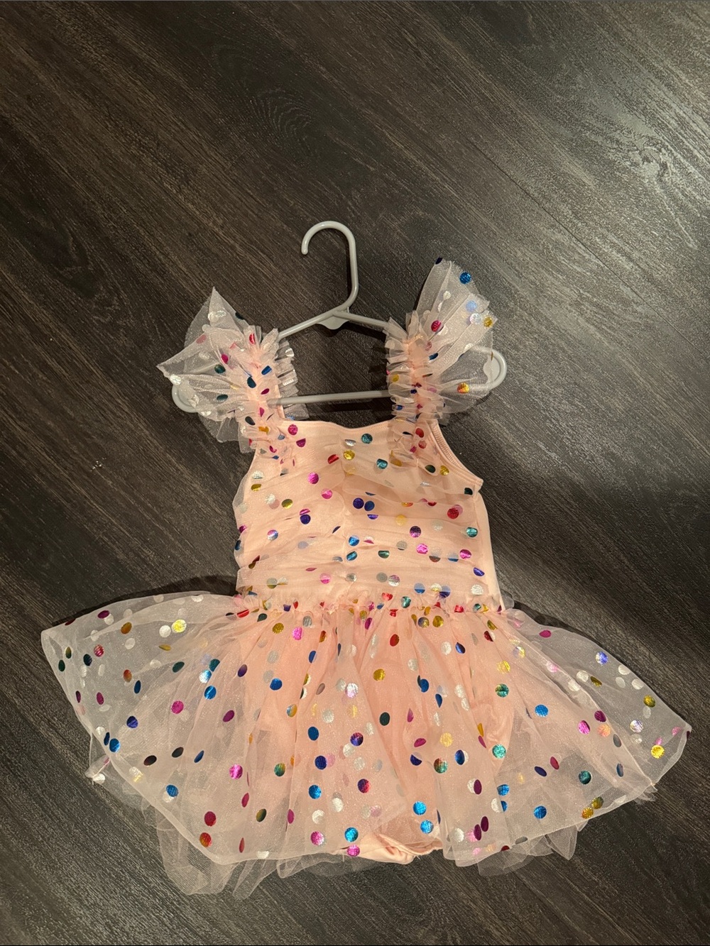 Pink Sequin Polka Dot Tulle Kids ballet dress